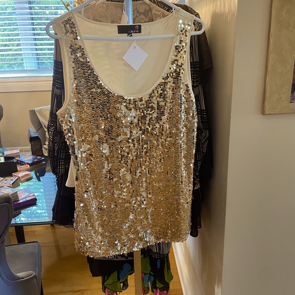 Gold sequin camisole